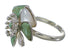 Turquoise Mother Of Pearl Sterling Silver Southwestern Flower Ring Size 7-3/4 QX75775